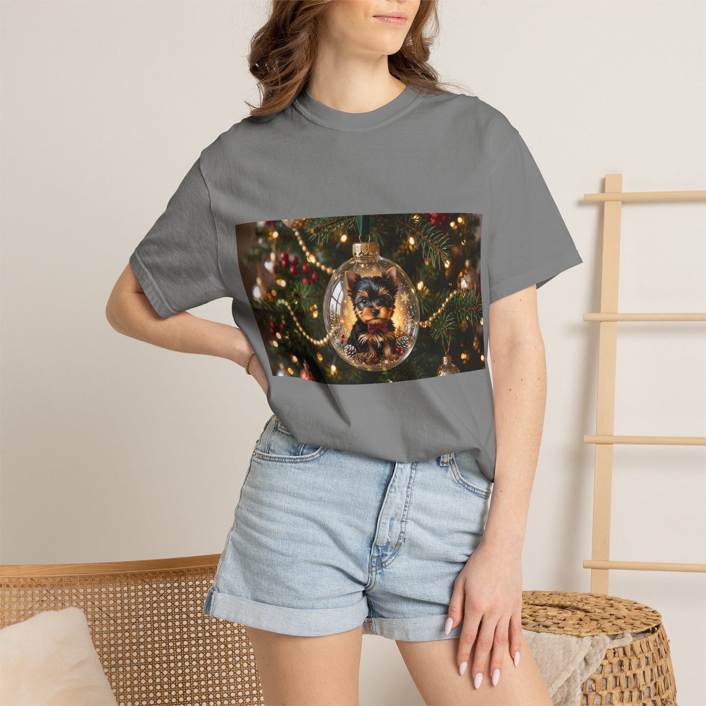 Christmas Tree Ornament Photo T-Shirt — Holiday Lights & Bauble Graphic Tee
