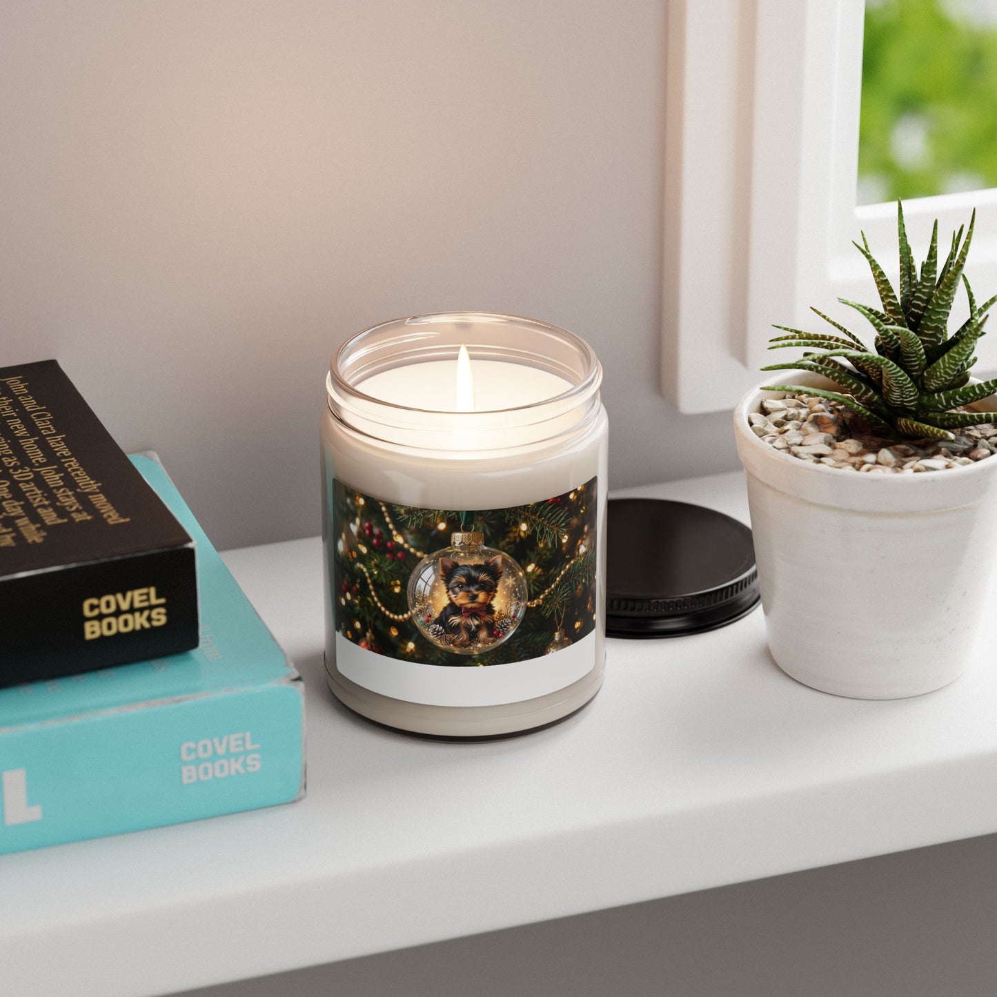 Yorkie Christmas Gift Candle — Holiday Soy Candle in Glass Jar, Unique Gift for Yorkie Moms