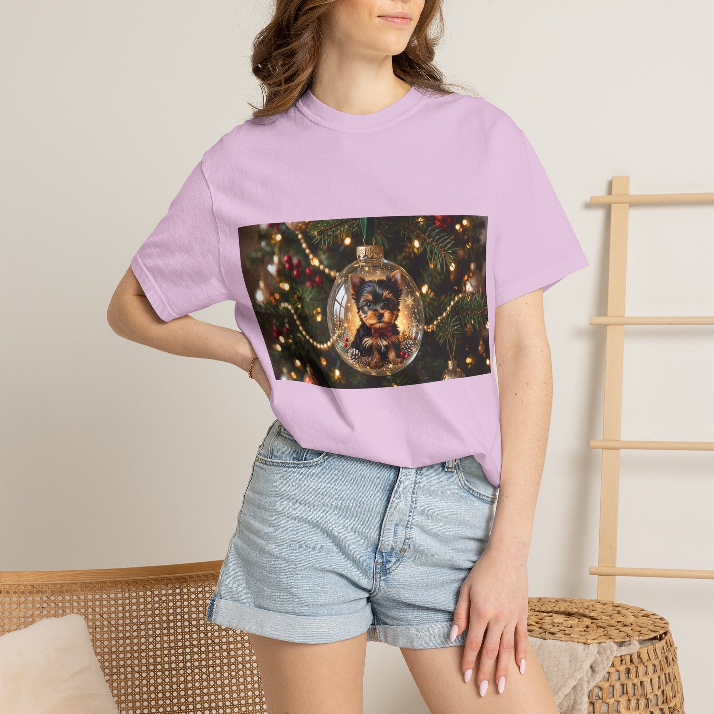 Christmas Tree Ornament Photo T-Shirt — Holiday Lights & Bauble Graphic Tee