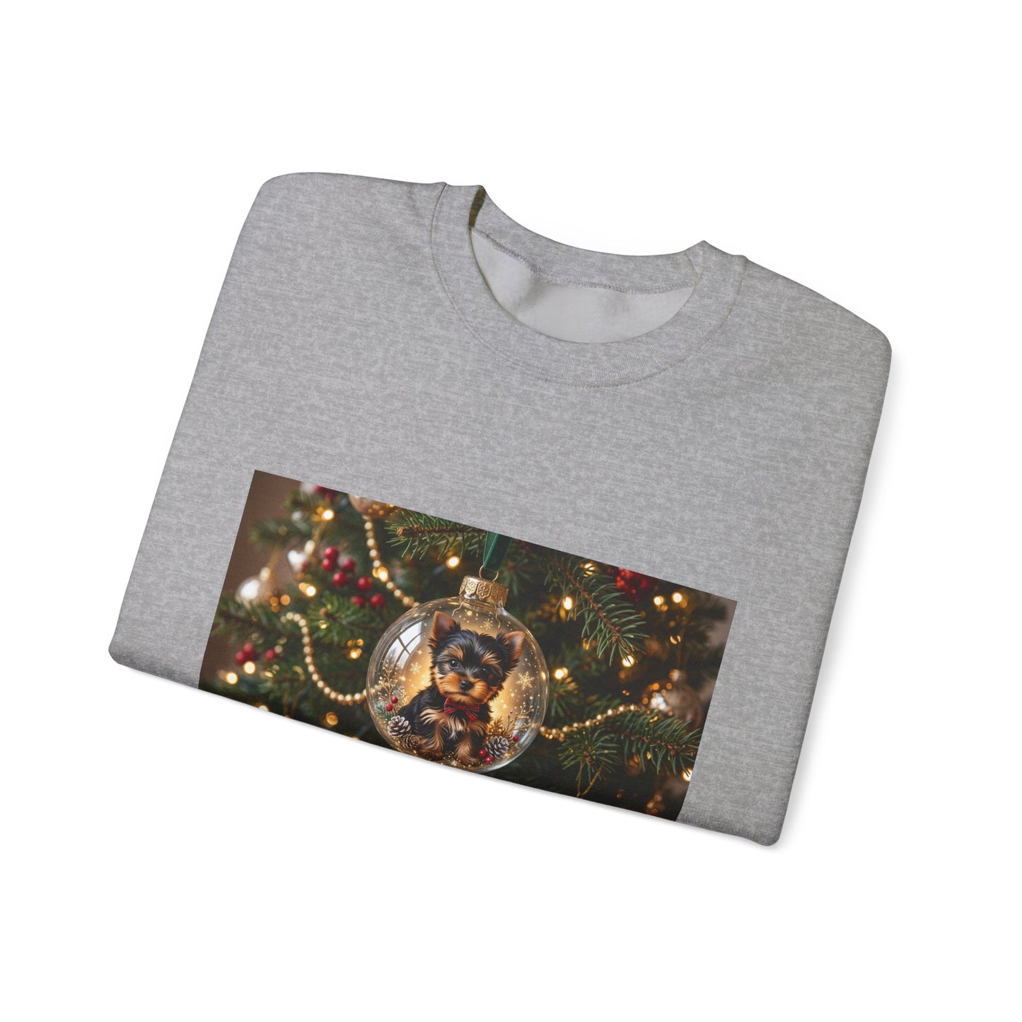 Holiday Glass Ornament Sweatshirt — Festive Christmas Tree Globe Design