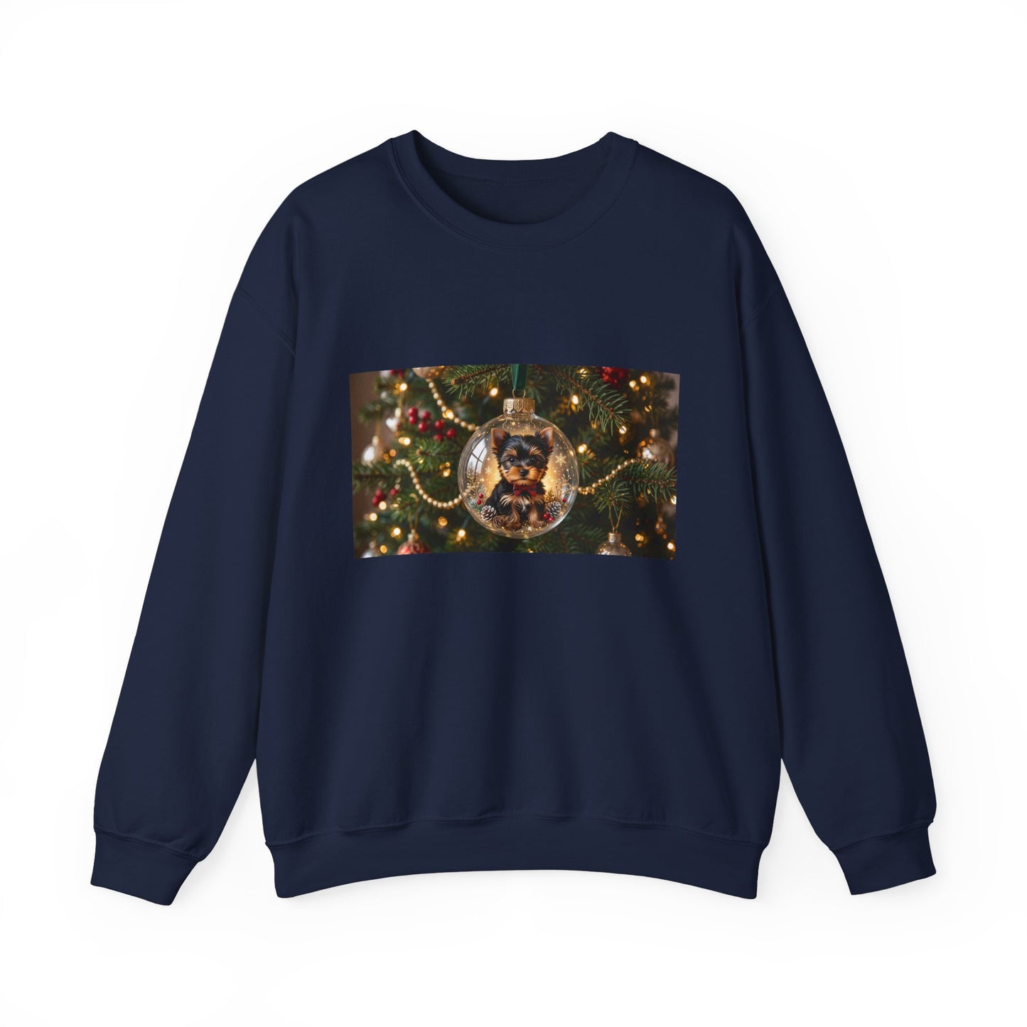 Holiday Glass Ornament Sweatshirt — Festive Christmas Tree Globe Design