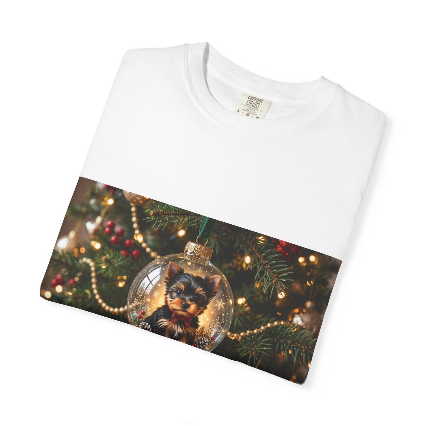 Christmas Tree Ornament Photo T-Shirt — Holiday Lights & Bauble Graphic Tee