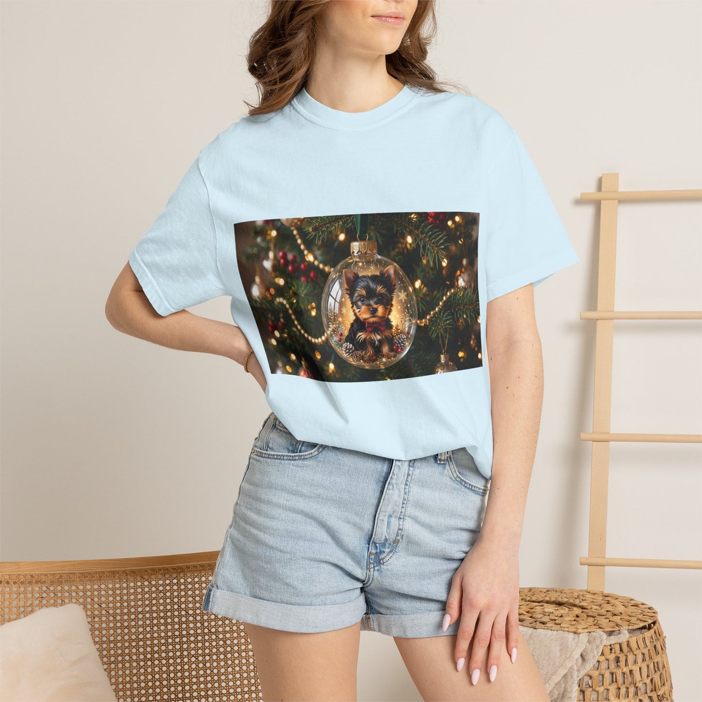 Christmas Tree Ornament Photo T-Shirt — Holiday Lights & Bauble Graphic Tee