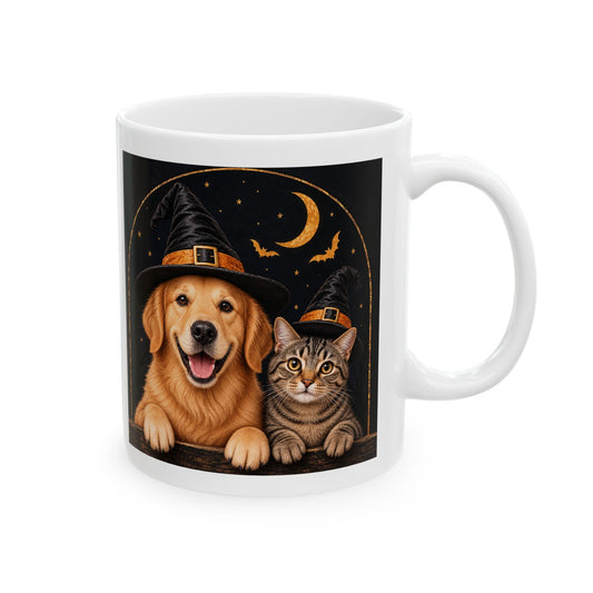 Halloween Dog & Cat Mug with Custom Pet Name