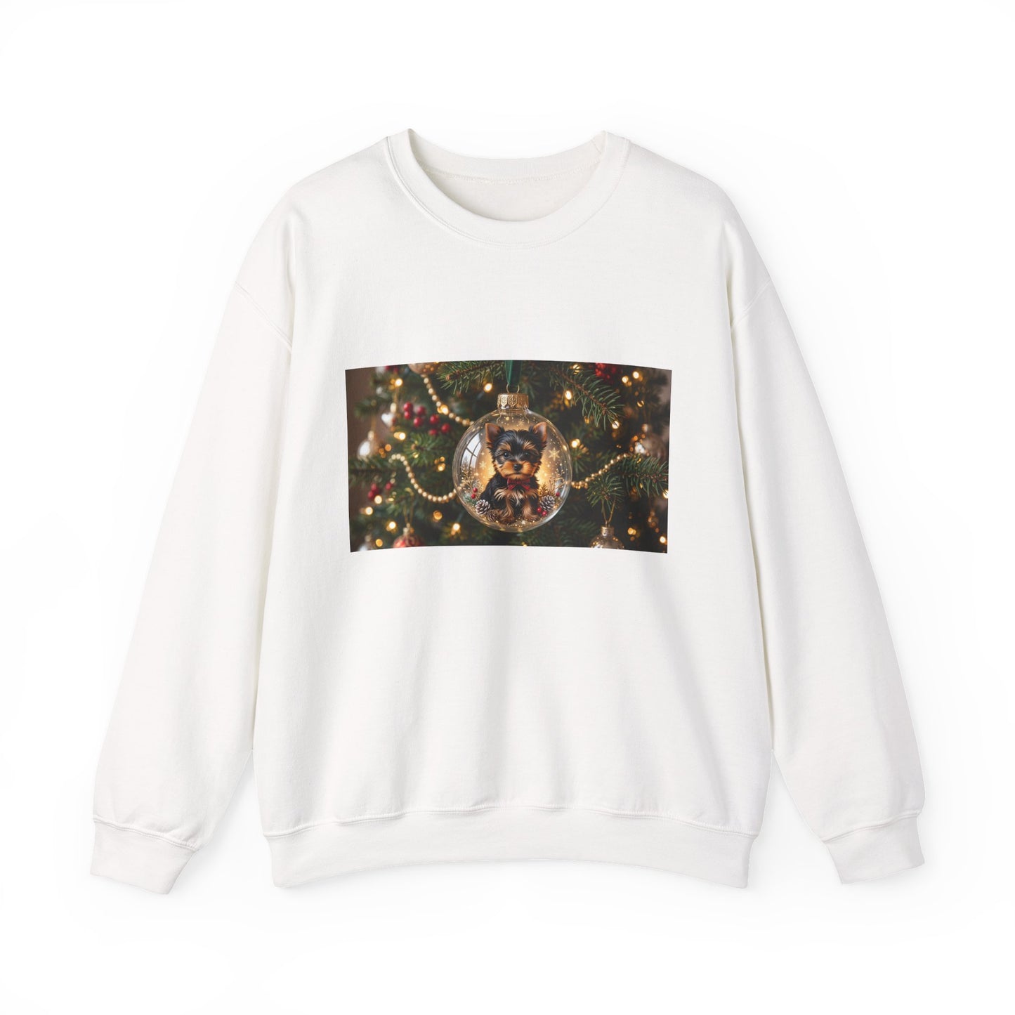 Holiday Glass Ornament Sweatshirt — Festive Christmas Tree Globe Design