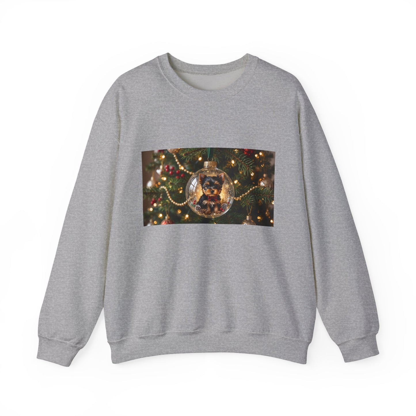 Holiday Glass Ornament Sweatshirt — Festive Christmas Tree Globe Design