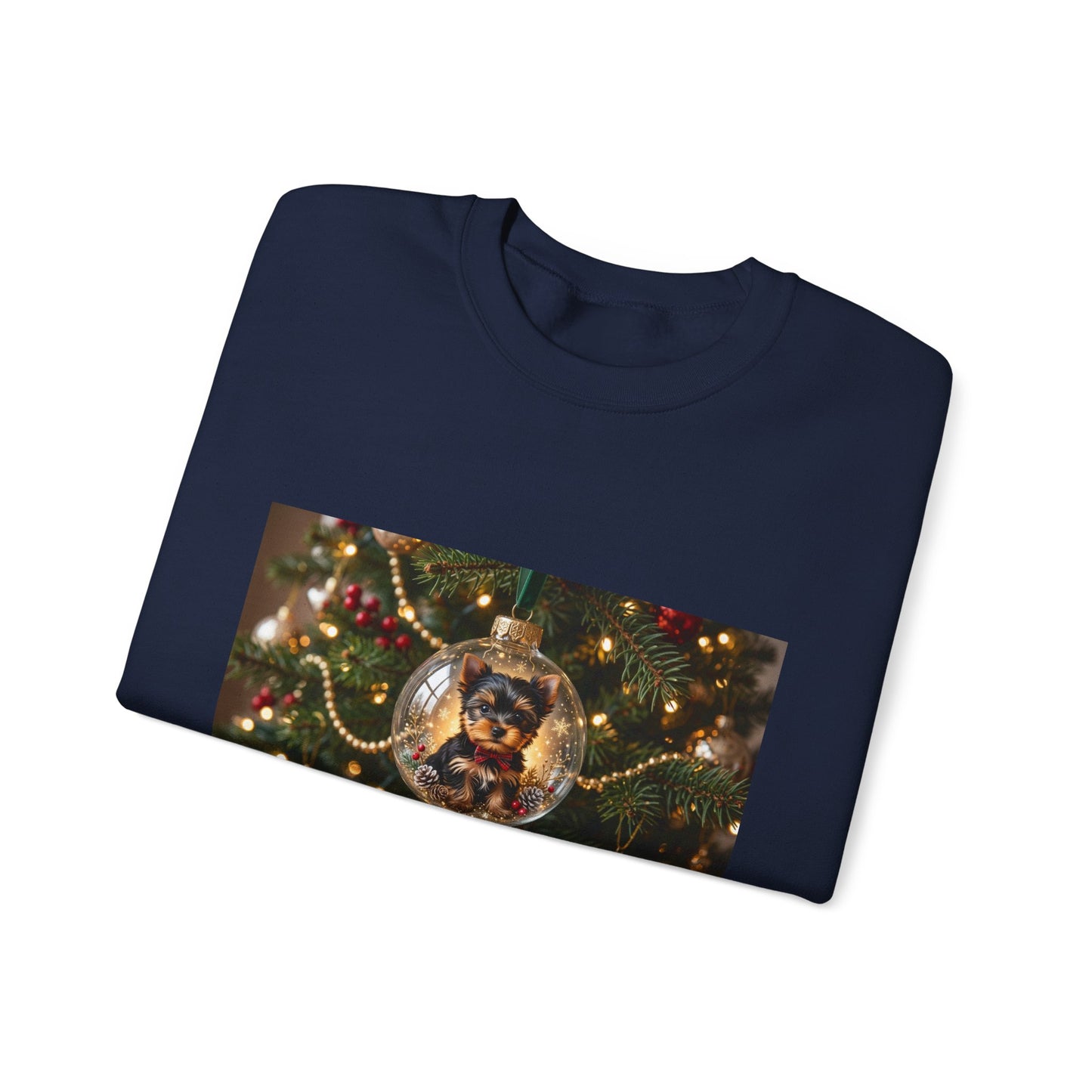 Holiday Glass Ornament Sweatshirt — Festive Christmas Tree Globe Design