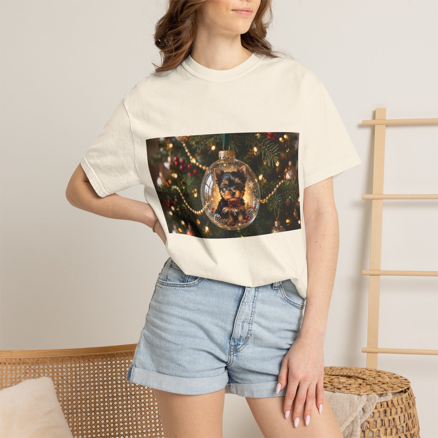 Christmas Tree Ornament Photo T-Shirt — Holiday Lights & Bauble Graphic Tee