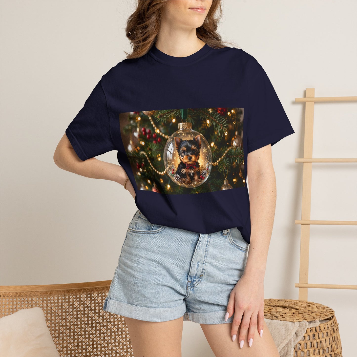 Christmas Tree Ornament Photo T-Shirt — Holiday Lights & Bauble Graphic Tee