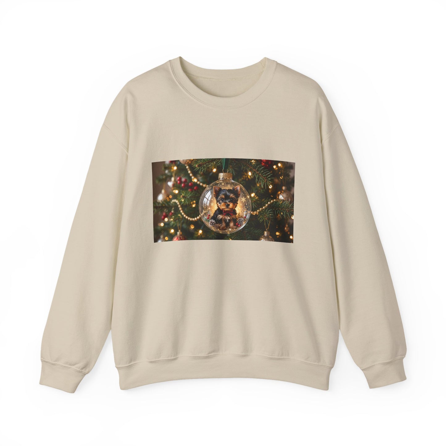 Holiday Glass Ornament Sweatshirt — Festive Christmas Tree Globe Design